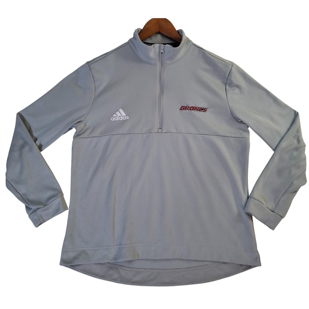 Rider University Broncs Adidas 1/4 Zip Pullover Women's XL NCAA Gray Aeroready